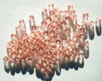 100 5mm Transparent Rose Cube Beads